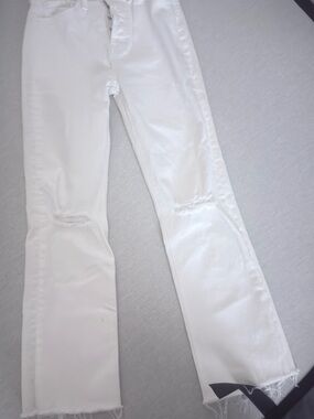 lululemon athletica White Straight-Leg Jeans with Knee Distress